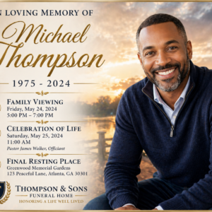 Funeral Announcement (Digital)